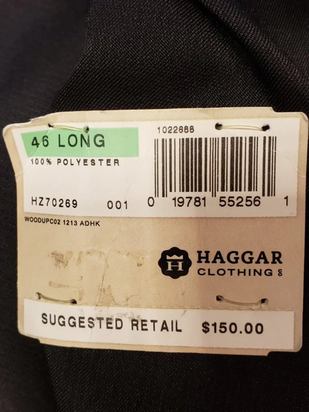Haggar Travel Performance Suit Jacket Black 46L NWT